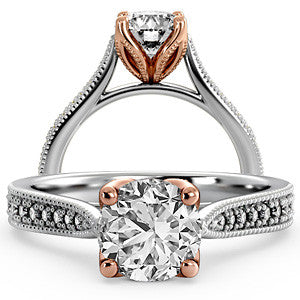 Tapered Milgrain Engagement Ring