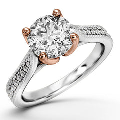 Tapered Milgrain Engagement Ring
