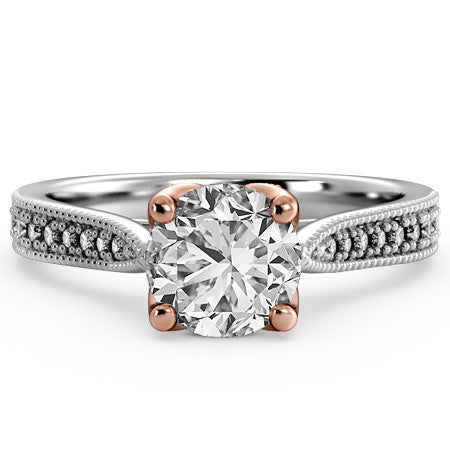 Tapered Milgrain Engagement Ring