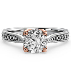 Tapered Milgrain Engagement Ring