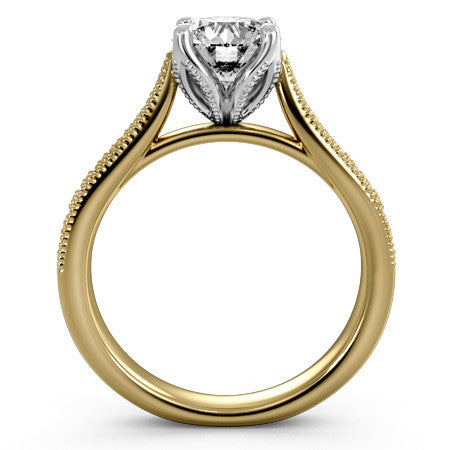 Tapered Milgrain Engagement Ring
