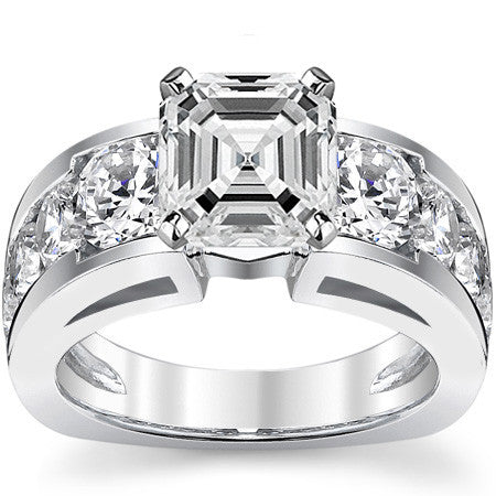 Round Brilliant Moissanite Engagement Ring Setting 2.4ct