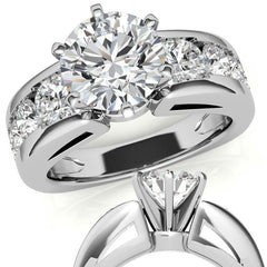 Round Brilliant Moissanite Engagement Ring Setting 2.4ct