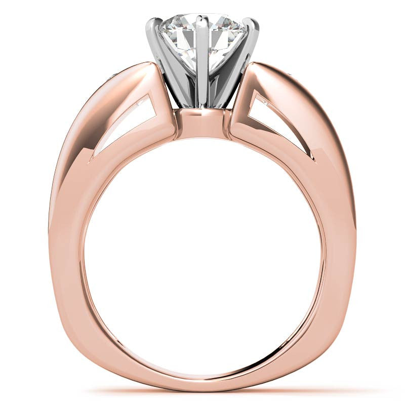 Round Brilliant Moissanite Engagement Ring Setting 2.4ct