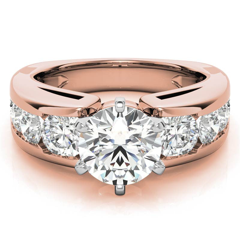 Round Brilliant Moissanite Engagement Ring Setting 2.4ct