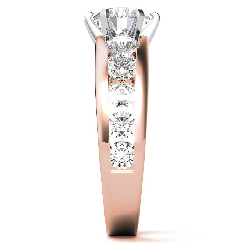 Round Brilliant Moissanite Engagement Ring Setting 2.4ct