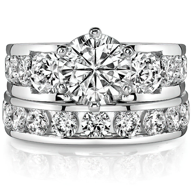 Round Brilliant Moissanite Engagement Ring Setting 2.4ct