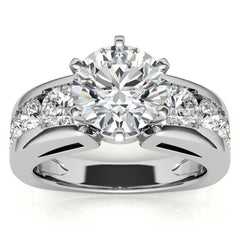 Round Brilliant Moissanite Engagement Ring Setting 2.4ct