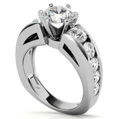 Round Brilliant Moissanite Engagement Ring Setting 2.4ct
