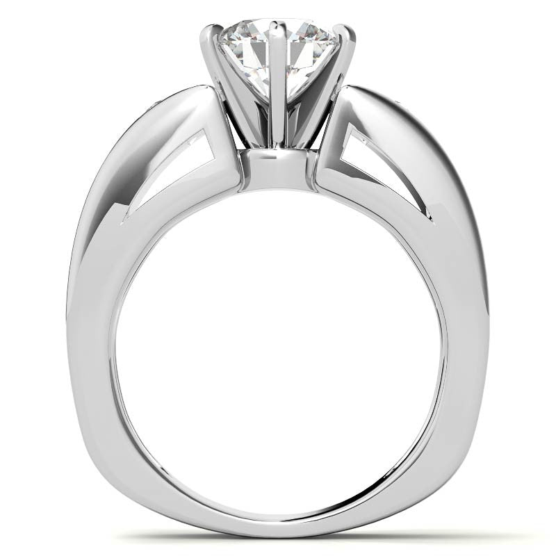 Round Brilliant Moissanite Engagement Ring Setting 2.4ct