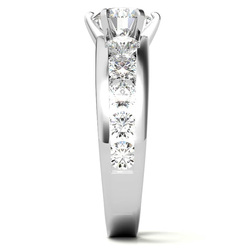Round Brilliant Moissanite Engagement Ring Setting 2.4ct