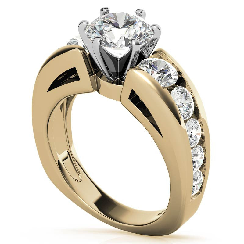 Round Brilliant Moissanite Engagement Ring Setting 2.4ct