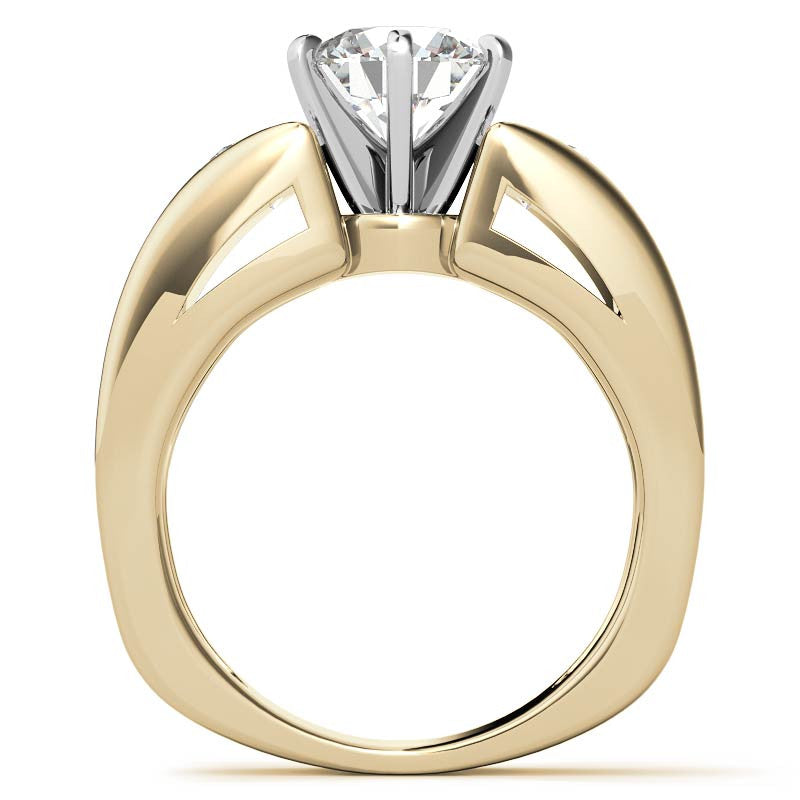 Round Brilliant Moissanite Engagement Ring Setting 2.4ct