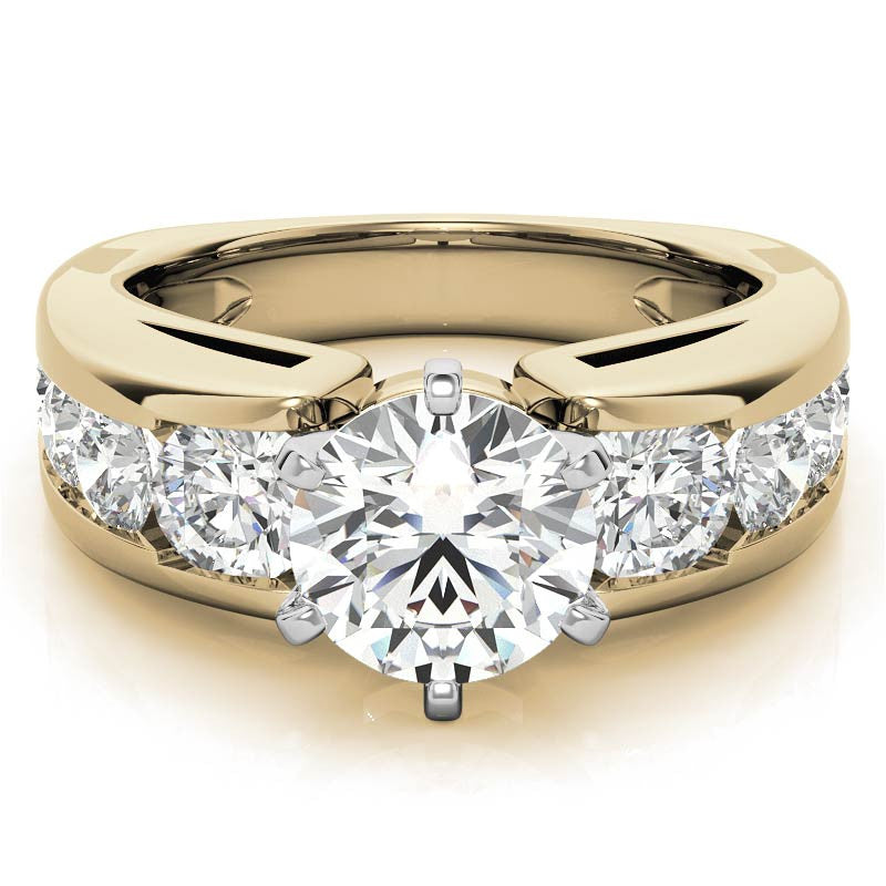 Round Brilliant Moissanite Engagement Ring Setting 2.4ct