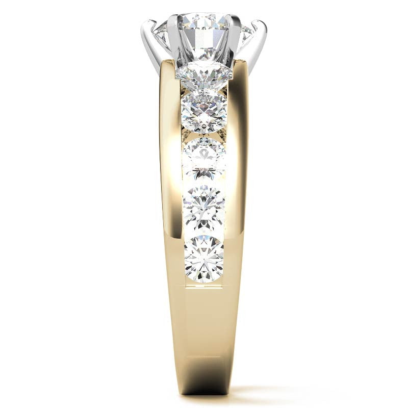 Round Brilliant Moissanite Engagement Ring Setting 2.4ct