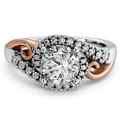 Modern Bypass Engagement Ring with Scroll Accents