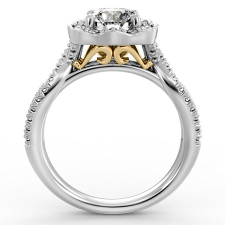 Floral-Inspired Moissanite Halo Engagement Ring