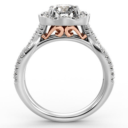 Floral-Inspired Moissanite Halo Engagement Ring