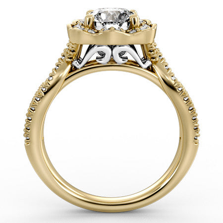 Floral-Inspired Moissanite Halo Engagement Ring