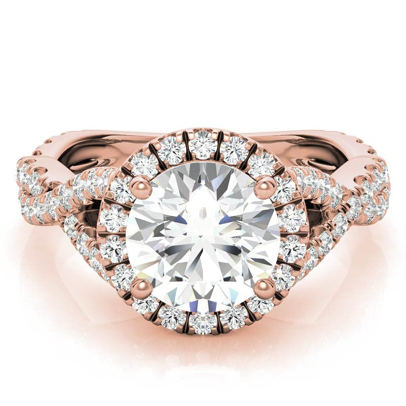 Split Shank Halo Engagement Ring