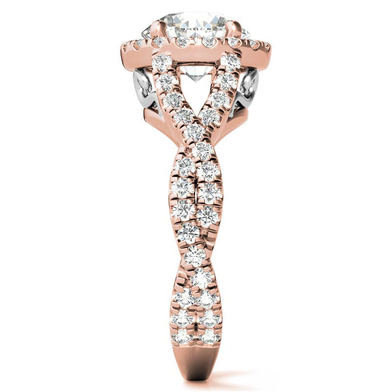 Split Shank Halo Engagement Ring