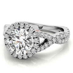 Split Shank Halo Engagement Ring