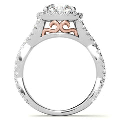 Split Shank Halo Engagement Ring