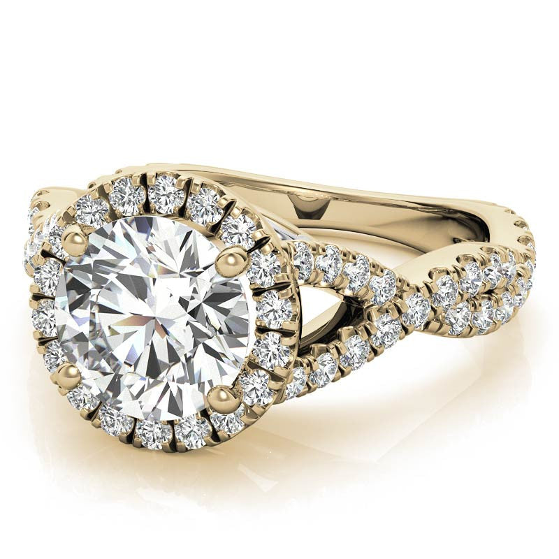 Split Shank Halo Engagement Ring