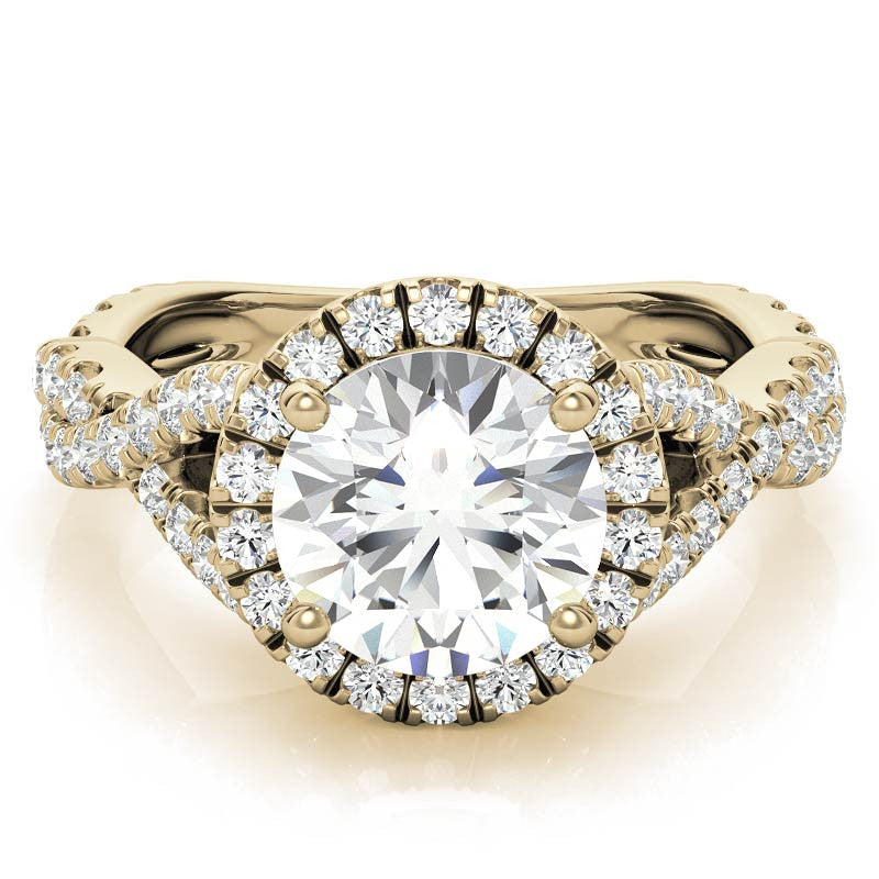 Split Shank Halo Engagement Ring
