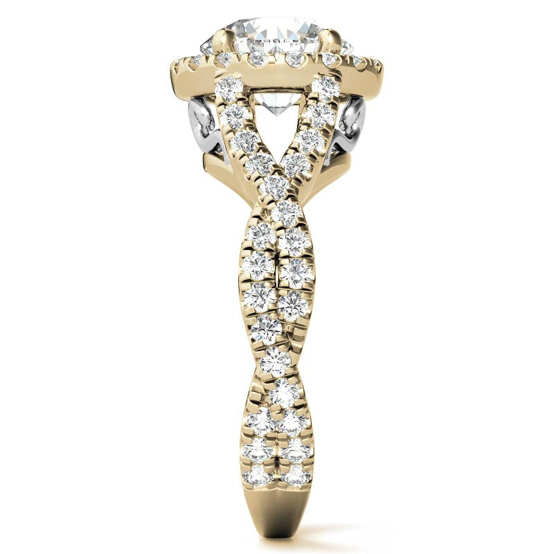 Split Shank Halo Engagement Ring