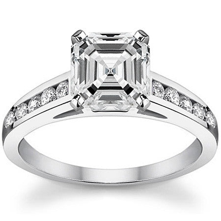 Round Brilliant Moissanite Channel Engagement Ring 0.25ct