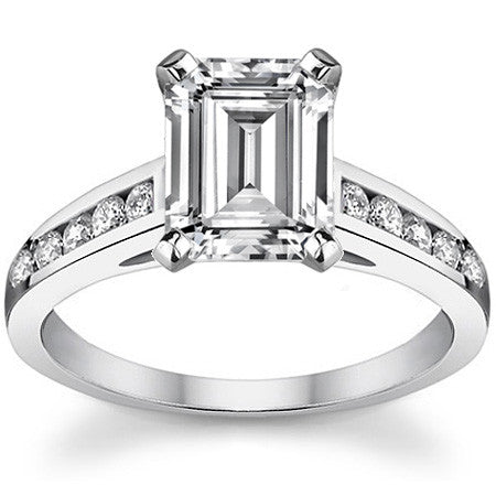 Round Brilliant Moissanite Channel Engagement Ring 0.25ct