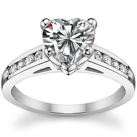 Round Brilliant Moissanite Channel Engagement Ring 0.25ct