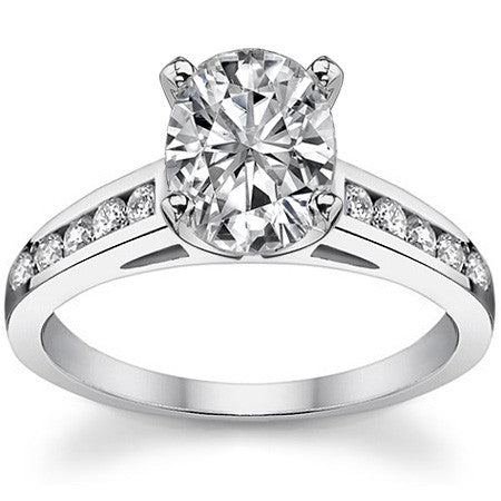 Round Brilliant Moissanite Channel Engagement Ring 0.25ct
