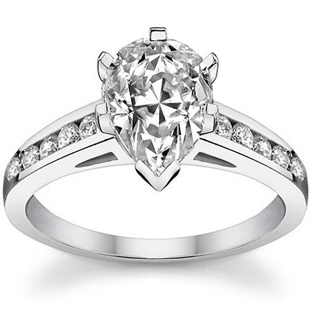 Round Brilliant Moissanite Channel Engagement Ring 0.25ct