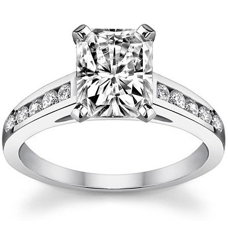Round Brilliant Moissanite Channel Engagement Ring 0.25ct