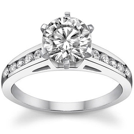 Round Brilliant Moissanite Channel Engagement Ring 0.25ct