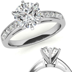 Round Brilliant Moissanite Channel Engagement Ring 0.25ct