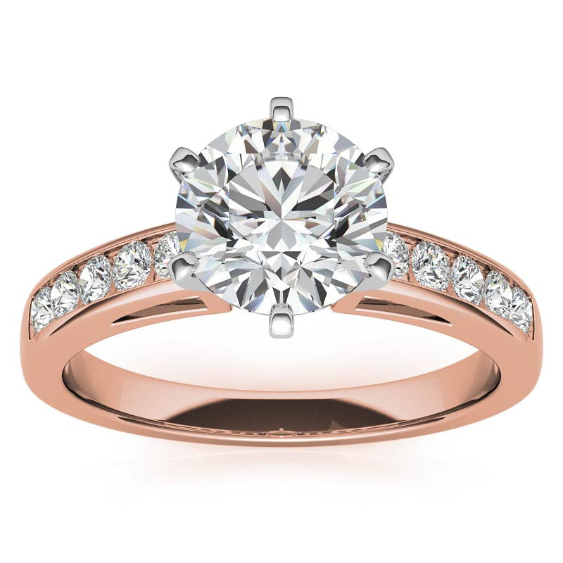 Round Brilliant Moissanite Channel Engagement Ring 0.25ct