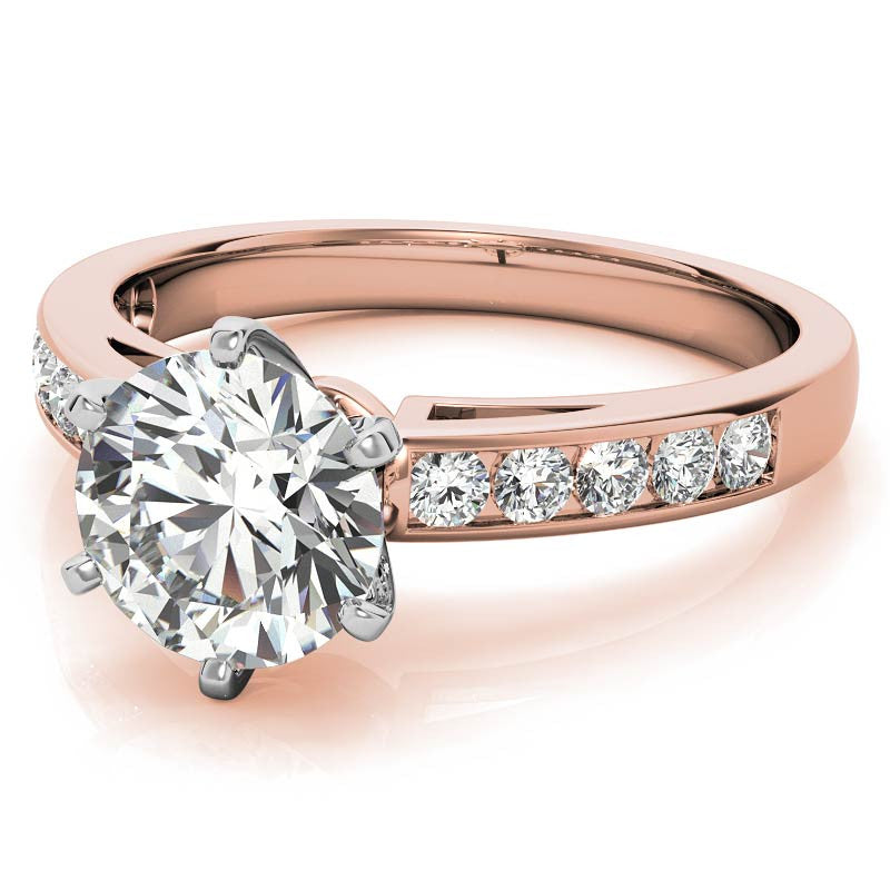 Round Brilliant Moissanite Channel Engagement Ring 0.25ct