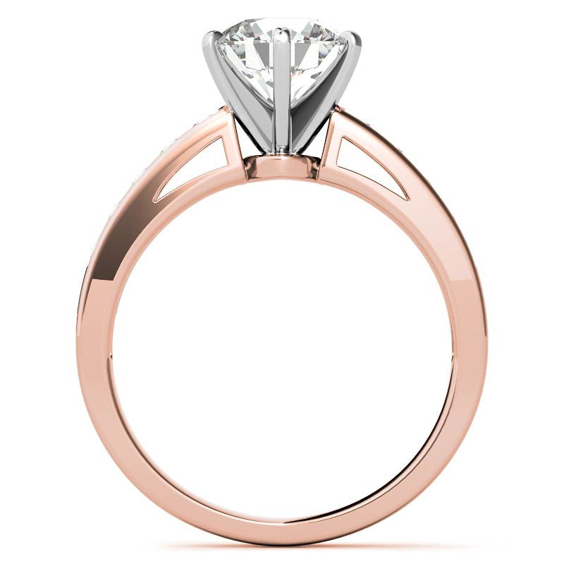 Round Brilliant Moissanite Channel Engagement Ring 0.25ct