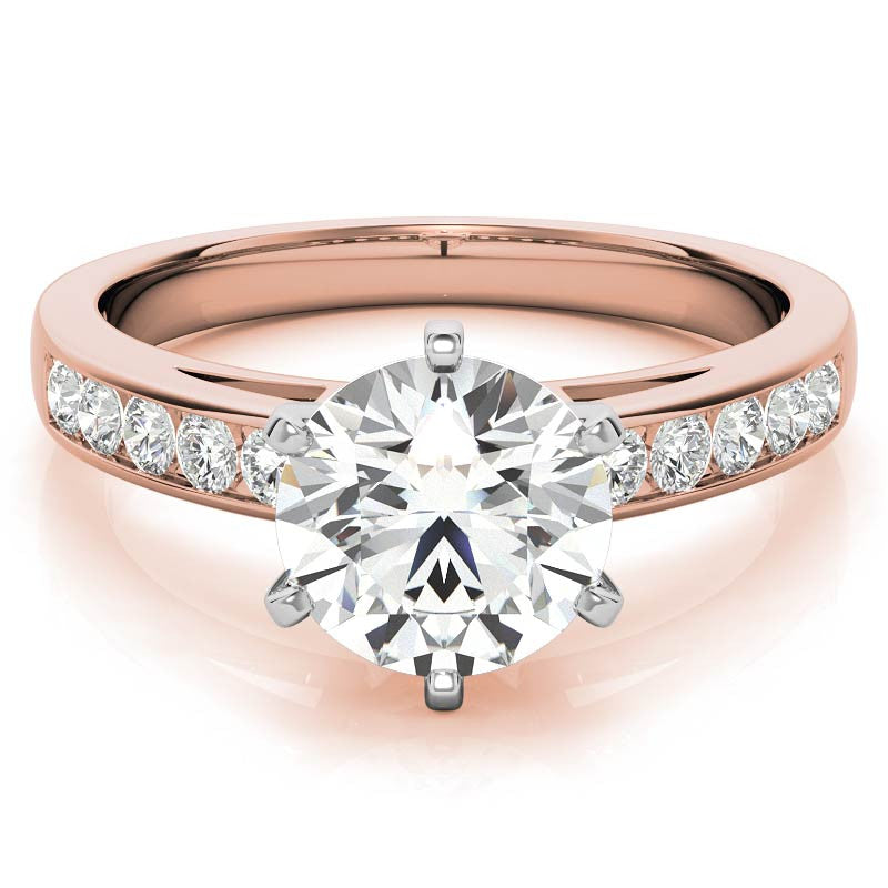 Round Brilliant Moissanite Channel Engagement Ring 0.25ct