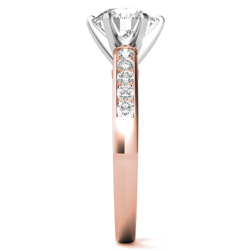 Round Brilliant Moissanite Channel Engagement Ring 0.25ct