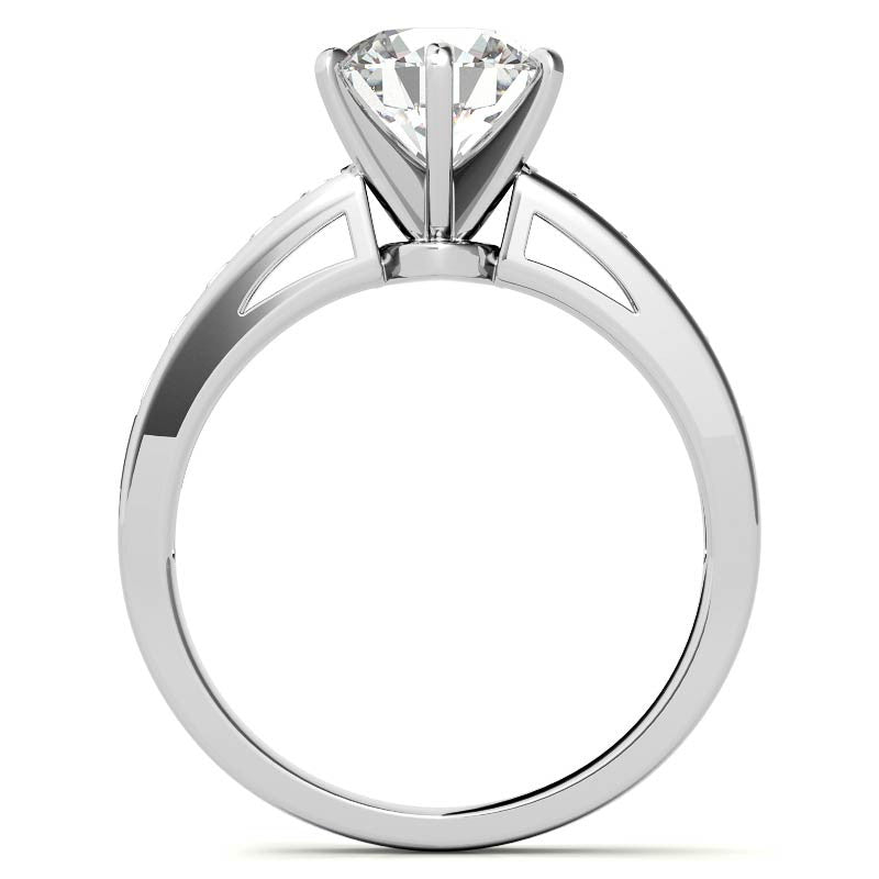 Round Brilliant Moissanite Channel Engagement Ring 0.25ct