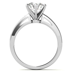Round Brilliant Moissanite Channel Engagement Ring 0.25ct
