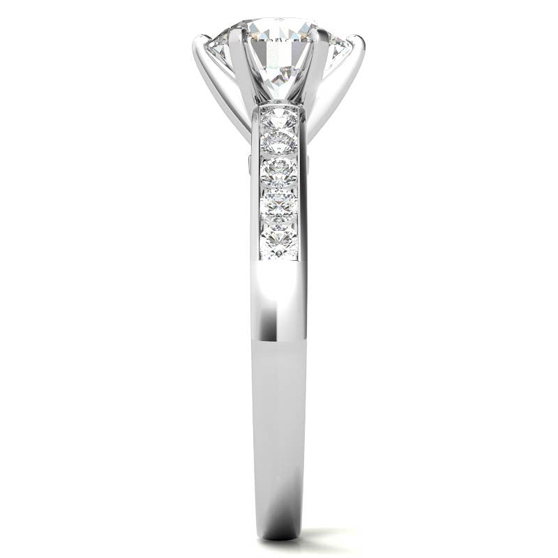 Round Brilliant Moissanite Channel Engagement Ring 0.25ct