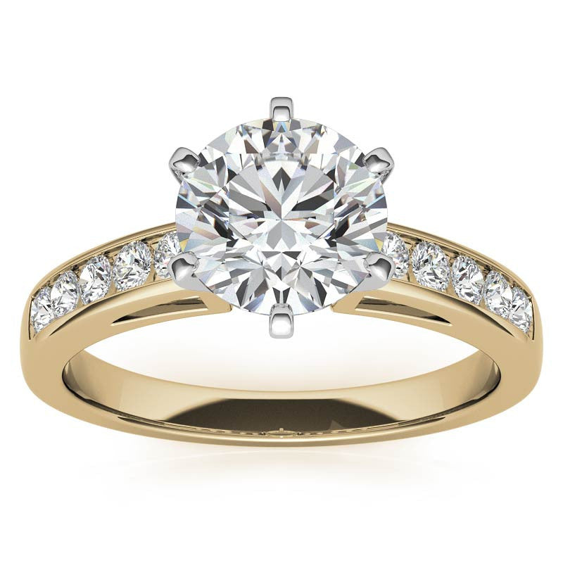 Round Brilliant Moissanite Channel Engagement Ring 0.25ct