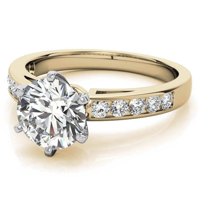 Round Brilliant Moissanite Channel Engagement Ring 0.25ct