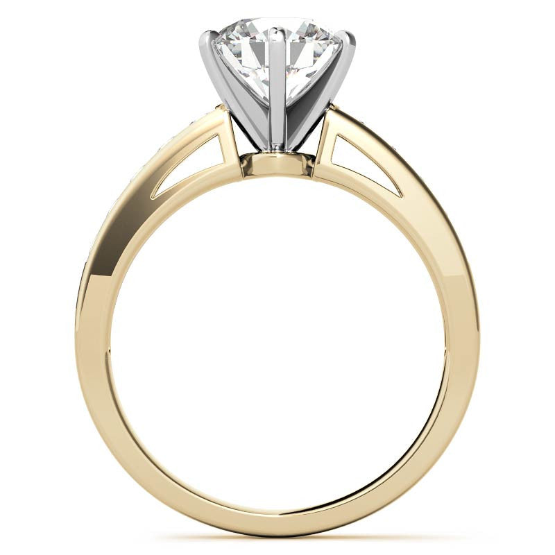 Round Brilliant Moissanite Channel Engagement Ring 0.25ct