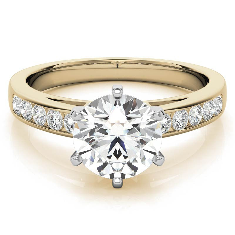 Round Brilliant Moissanite Channel Engagement Ring 0.25ct